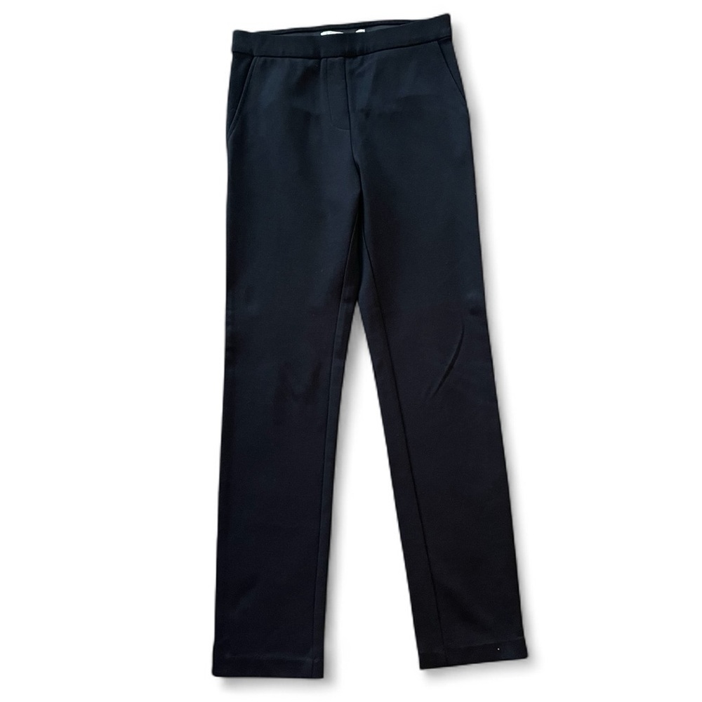 Trina Turk Black Ponte Knit Pants Leggings Sz 0 Flat Front Pullon Style Pockets